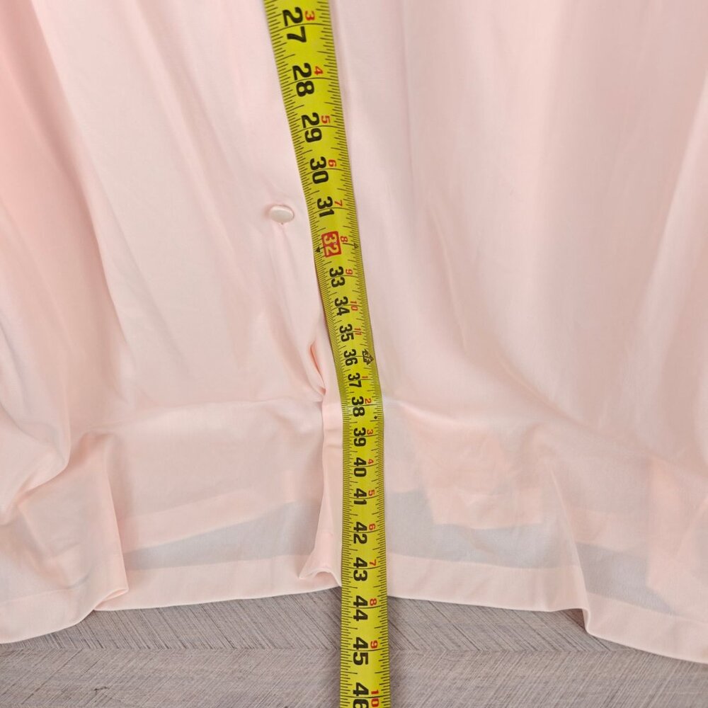 Vintage Vanity Fair Satin Peach Pink Nylon Button-Front Nightgown Size 40 - Picture 6 of 9